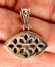 Load image into Gallery viewer, 925 Sterling Silver Greek Mati Almond Shaped Evil Eye Necklace