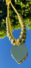 Load image into Gallery viewer, Gold Plated 925 Sterling Silver Beaded Lariat Bracelet w/Dangling Heart