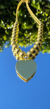 Load image into Gallery viewer, Gold Plated 925 Sterling Silver Beaded Lariat Bracelet w/Dangling Heart