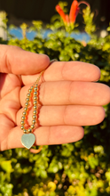 Load image into Gallery viewer, Gold Plated 925 Sterling Silver Beaded Lariat Bracelet w/Dangling Heart