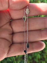 Load image into Gallery viewer, 925 Sterling Silver Strand of Multi Small Hamsa/Hand of Fatima Necklace