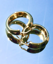 Load image into Gallery viewer, Gold Plated Chucky Italian Round 20mm Hoop Earrings