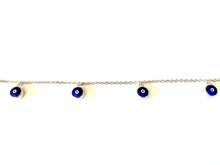 Load image into Gallery viewer, 925 Sterling Silver Blue Enamel Dangling Evil Eye Bracelet
