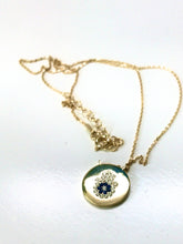 Load image into Gallery viewer, 18K Gold Plated Round Disk with Micro Pave Hamsa/Hand of Fatima Necklace