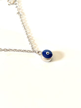 Load image into Gallery viewer, 925 Sterling Silver Blue Enamel Dangling Evil Eye Bracelet
