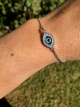Load image into Gallery viewer, 925 Sterling Silver Double Sided Evil Eye Bracelet