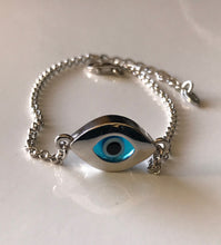 Load image into Gallery viewer, 925 Sterling Silver Double Sided Evil Eye Bracelet