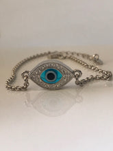 Load image into Gallery viewer, 925 Sterling Silver Double Sided Evil Eye Bracelet