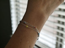 Load image into Gallery viewer, 925 Sterling Silver Tri Link Bracelet with Dual Sided Multi Colored Murano Glass