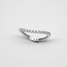 Load image into Gallery viewer, 925 Sterling Silver Curved Micro Pave Full Eternity Ring - Single or Stackable