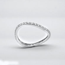 Load image into Gallery viewer, 925 Sterling Silver Curved Micro Pave Full Eternity Ring - Single or Stackable