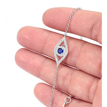 Load image into Gallery viewer, 925 Sterling Silver Almond Shaped Evil Eye Bracelet