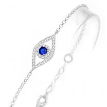 Load image into Gallery viewer, 925 Sterling Silver Almond Shaped Evil Eye Bracelet