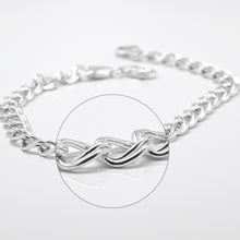 Load image into Gallery viewer, 925 Sterling Silver 6mm Italian Charm Link Bracelet