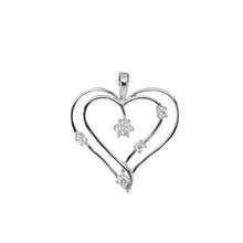 Load image into Gallery viewer, Sterling Silver Double Heart Pendant with Diamond Stimulants Necklace