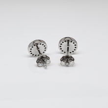 Load image into Gallery viewer, 925 Sterling Silver Round Enamel & CZ Evil Eye Stud Earrings