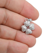 Load image into Gallery viewer, 925 Sterling Silver 4 Heart into 4 Leaf Clover Micro Pave Pendant Necklace