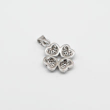 Load image into Gallery viewer, 925 Sterling Silver 4 Heart into 4 Leaf Clover Micro Pave Pendant Necklace