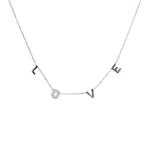 Load image into Gallery viewer, 925 Sterling Silver LOVE Necklace with Micro Pave CZ's