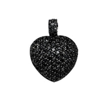 Load image into Gallery viewer, 925 Dazzling Sterling Silver 1" Puffed Micro Pave Heart Pendant
