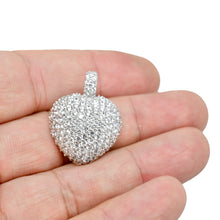 Load image into Gallery viewer, 925 Dazzling Sterling Silver 1" Puffed Micro Pave Heart Pendant