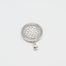 Load image into Gallery viewer, 925 Sterling Silver Dangling Beehive Disk Pendant with Micro Pave Diamond Stimulants Necklace