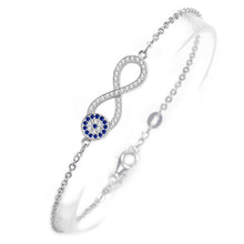 Load image into Gallery viewer, Sterling Silver infinity evil eye bracelet -0