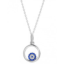 Load image into Gallery viewer, 925 Sterling Silver Round Evil Eye in a Round frame
