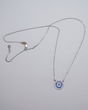 Load image into Gallery viewer, 925 Sterling Silver Round Framed Evil Eye Pendant Necklace