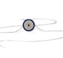 Load image into Gallery viewer, 925 Sterling Silver Large Round Evil Eye Necklace
