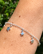 Load image into Gallery viewer, Sterling Silver Dangling Stars Bracelet