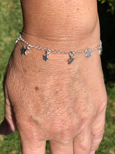 Load image into Gallery viewer, Sterling Silver Dangling Stars Bracelet