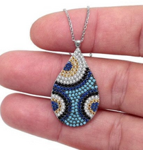 Load image into Gallery viewer, 925 Sterling Silver Nano Turquoise Teardrop Necklace