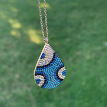 Load image into Gallery viewer, 925 Sterling Silver Nano Turquoise Teardrop Necklace