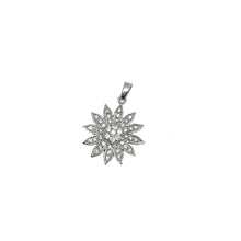 Load image into Gallery viewer, 925 Sterling Silver Dangling Flower Micro Pave Pendant Necklace