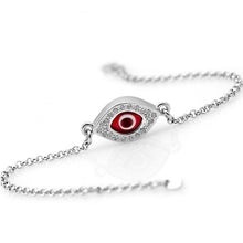 Load image into Gallery viewer, 925 Sterling Silver Red Evil Eye Bracelet-0