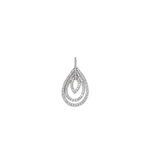 Load image into Gallery viewer, 925 Sterling Silver Micro Pave 3 Tier Teardrop Dangling Pendant Necklace
