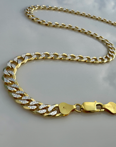 18K Gold Plated Two-Tone Cuban Link Chain