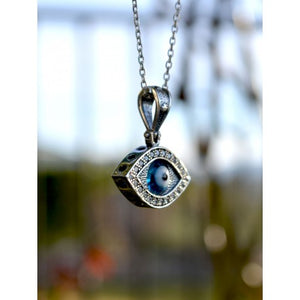 Sterling Silver Evil Eye , Lucky Eye Necklace-92