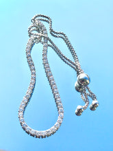 Load image into Gallery viewer, 925 Sterling Silver Adjustable 3mm Prong Set Tennis Bracelet
