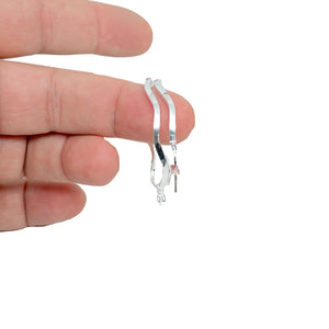 Sterling Silver Flat Squiggly 35mm Hoop Earrings