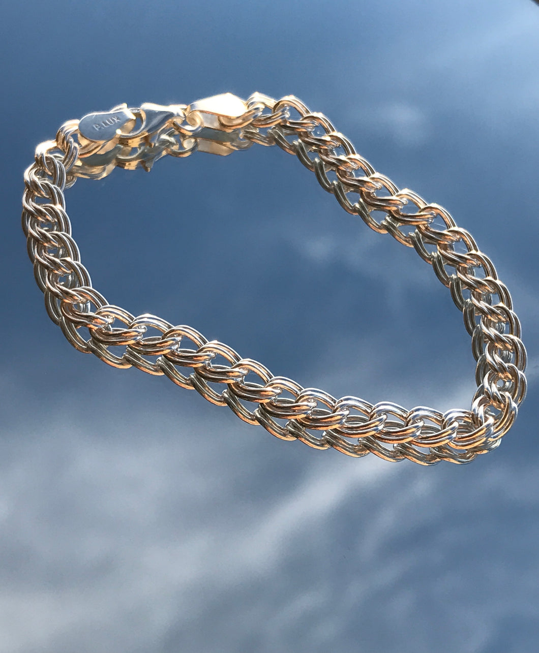 925 Sterling Silver Charm Chain Link Bracelet