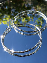 Load image into Gallery viewer, 925 Sterling Silver Extra Diamond Cut Hoop Earrings
