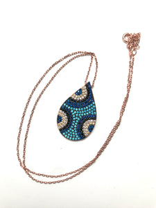 Rose Gold Nano Turquoise Teardrop Necklace