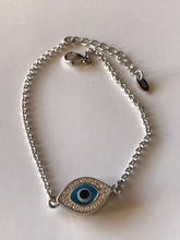 Load image into Gallery viewer, 925 Sterling Silver Double Sided Evil Eye Bracelet
