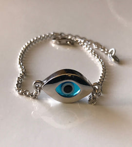 925 Sterling Silver Double Sided Evil Eye Bracelet