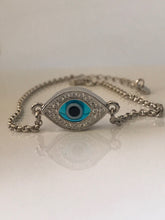 Load image into Gallery viewer, 925 Sterling Silver Double Sided Evil Eye Bracelet
