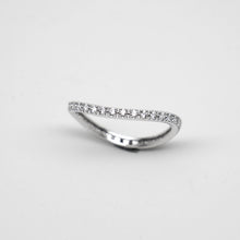 Load image into Gallery viewer, 925 Sterling Silver Curved Micro Pave Full Eternity Ring - Single or Stackable
