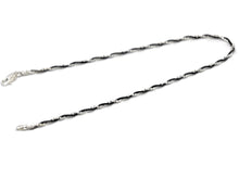 Load image into Gallery viewer, Sterling Silver Twisted Two Toned Silver and Black Chains (Anklet/Bracelet/Necklace)
