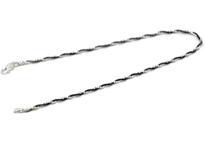 Sterling Silver Twisted Two Toned Silver and Black Chains (Anklet/Bracelet/Necklace)